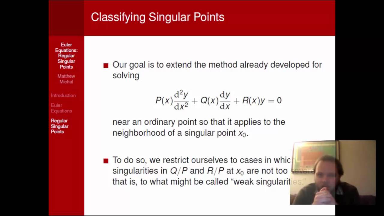 Euler Equations and Regular Singular Points