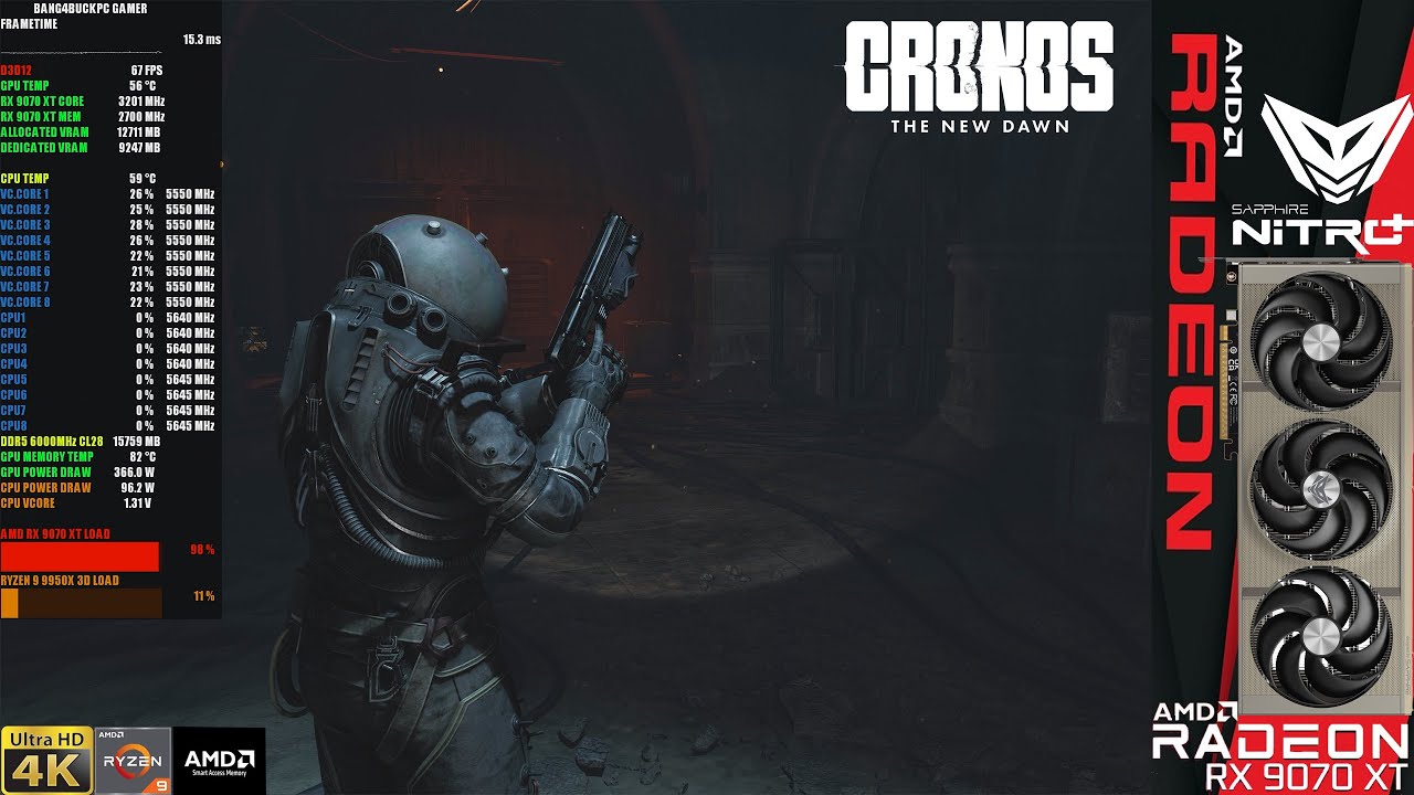 9070 XT - Cronos The New Dawn, Ray Tracing, FSR 4 Balanced 4K