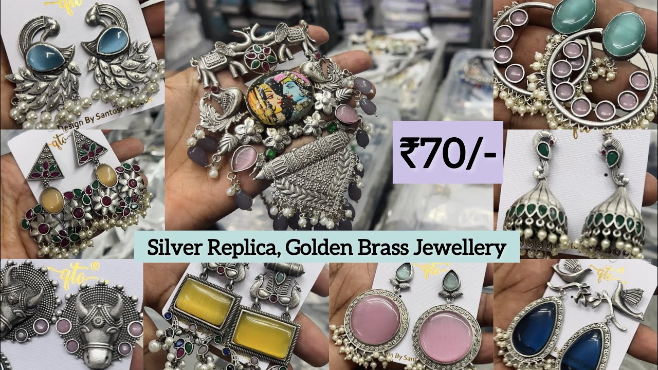 Silver Replica Jewellery Manufacture| Brass Matte Gold Jewellery Collection| #brassjewellery