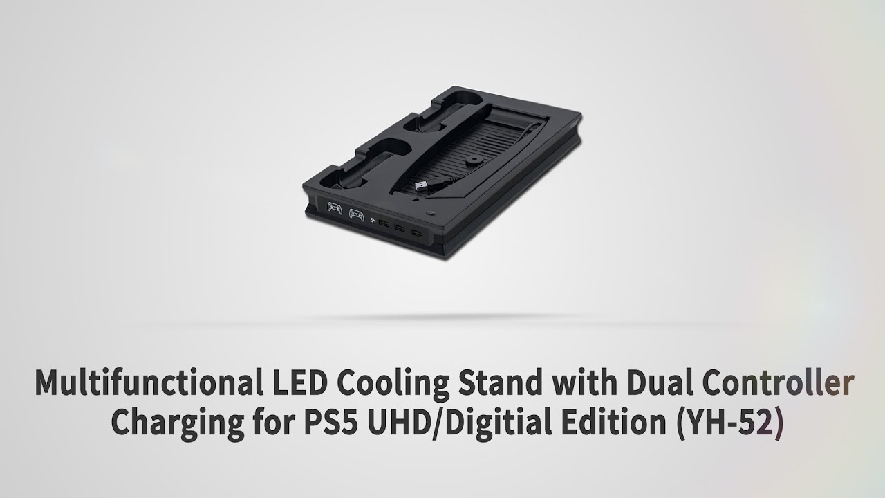 Mcbazel Multifunctional LED Cooling Stand with Dual Controller Charging for PS5 UHD/Digitial Edition