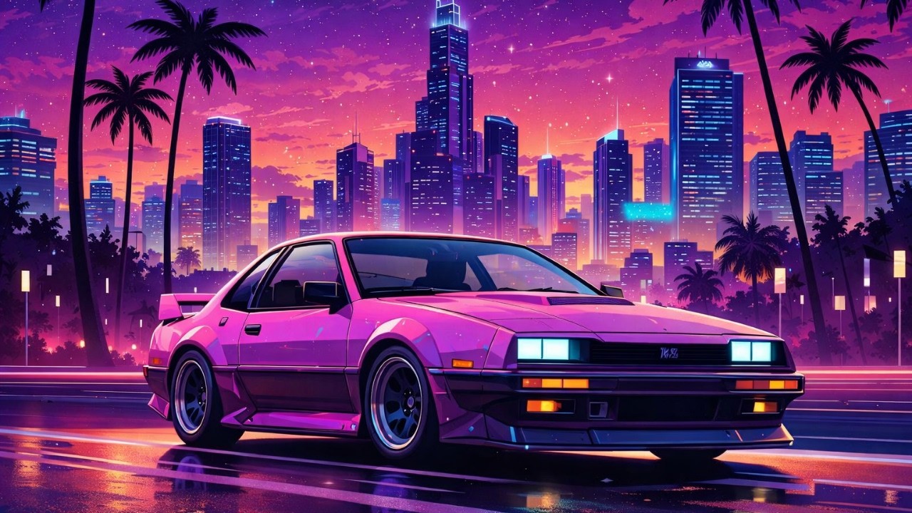 1986 – Neon Horizon | 80s Retrowave Night Drive (No Vocals)