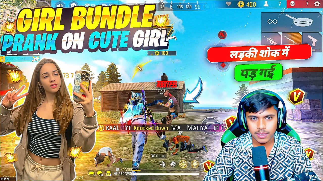 “PRANK” New Wolf Bundle on Cute Girl & Angry Streamer Gone Wrong😱 Garena Freefire