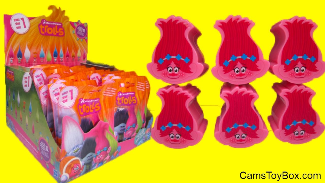 Dreamworks Trolls Blind Bags Series 1 Poppy Plastic Surprise Heads Opening Toy Surprises for Kids