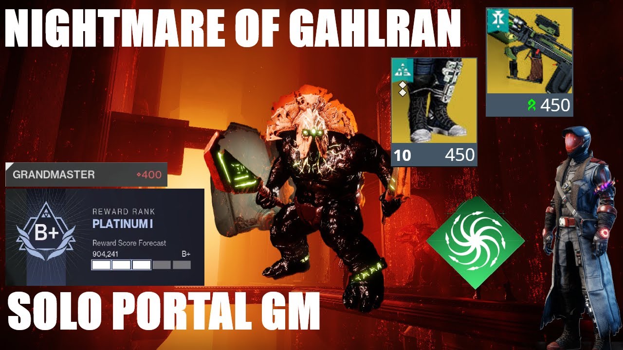 Solo Nightmare of Gahlran - Portal GM - Strand Warlock Easy B+ Farm