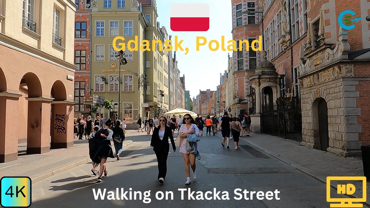 Walking Tour Tkacka Street Gdansk 4K || Virtual Tour Tkacka Street Gdansk, Poland