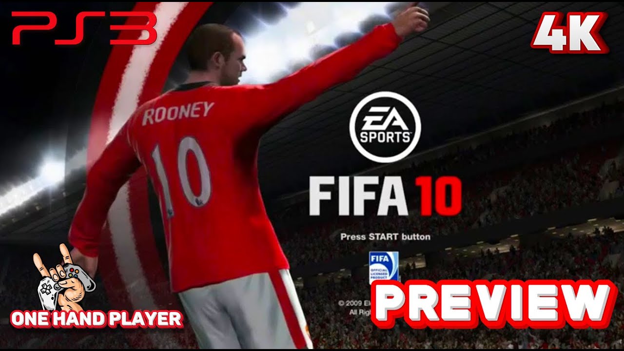 Видео игрового процесса FIFA 10 на PS3 (4K 60FPS): первые 15 минут, игрок с одной рукой.