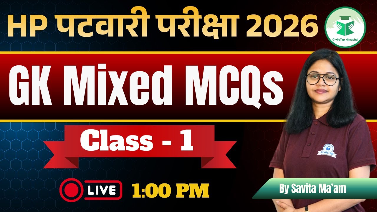 HP Patwari 2026 | GK Mixed MCQs + Current Affairs | Class-1 | Most Important Questions | CivilsTap