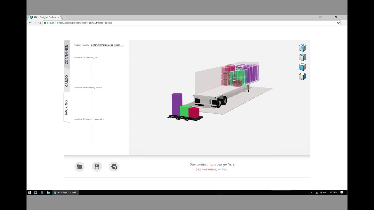Freight Packing Solver & 3D visualization - API demo