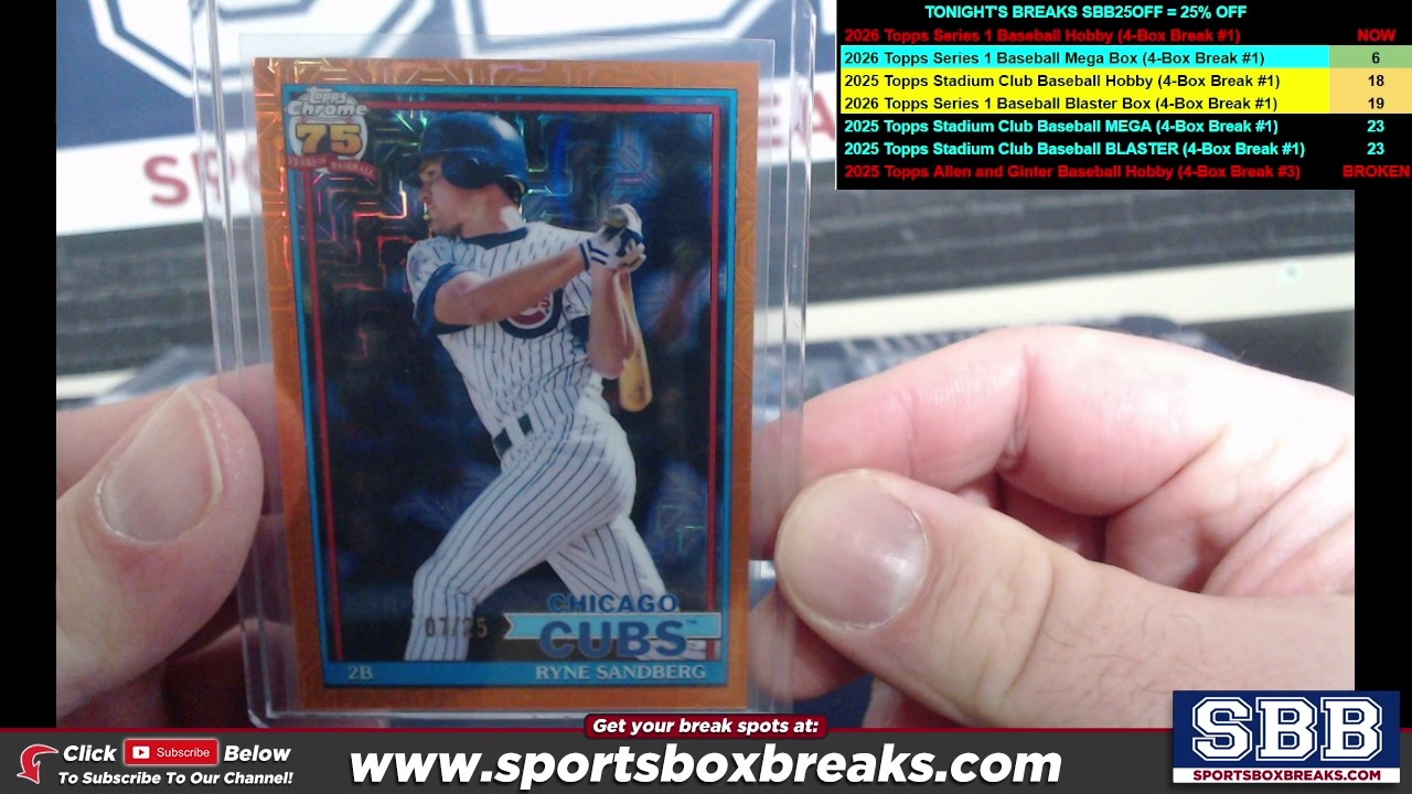 2026 Topps Series 1 Baseball Hobby (Choose Team - 4-Box Break #1)