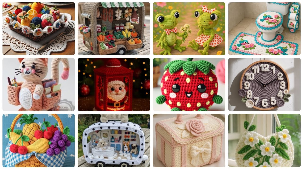 Ideas elegantes y hermosas de patrones de crochet a mano para la decoración del hogar. 