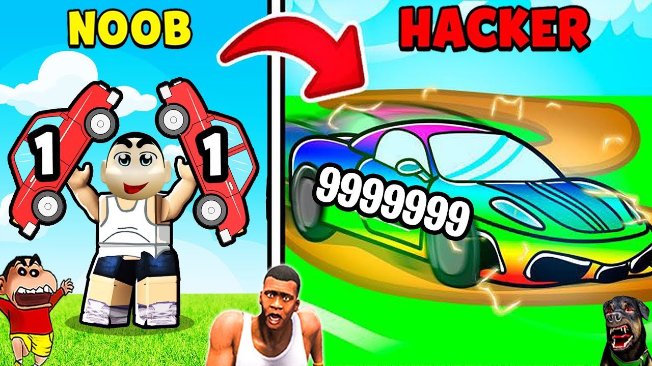 SHINCHAN UPGRADE NOOB CAR TO GOD LEVEL CAR & WIN RACES in MERGE CAR RACING | DREAM SQUAD