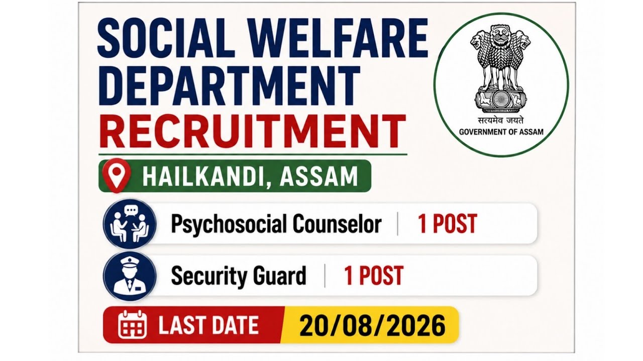 Recruitment | Social Welfare Department, Hailakandi | 2026