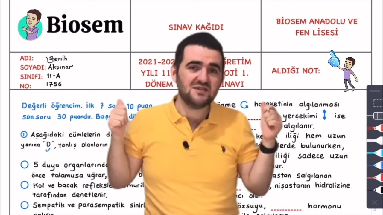 11. Sınıf Biyoloji 1. Dönem 2. Yazılı Sınav Hazırlık tyt ayt yks