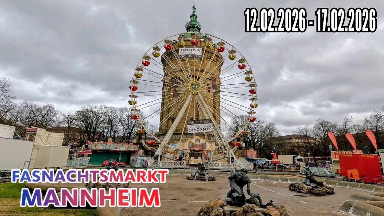 Mannheimer Fasnachtsmarkt 2026 - Alle Attraktionen / Aufbau-Rundgang vom 11.02.2026 