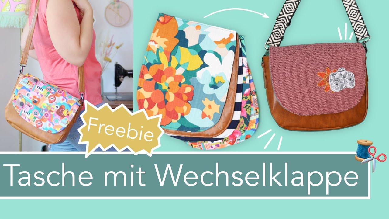 Handtasche mit Wechselklappe nähen #TascheTinaTurn FREEBIE!