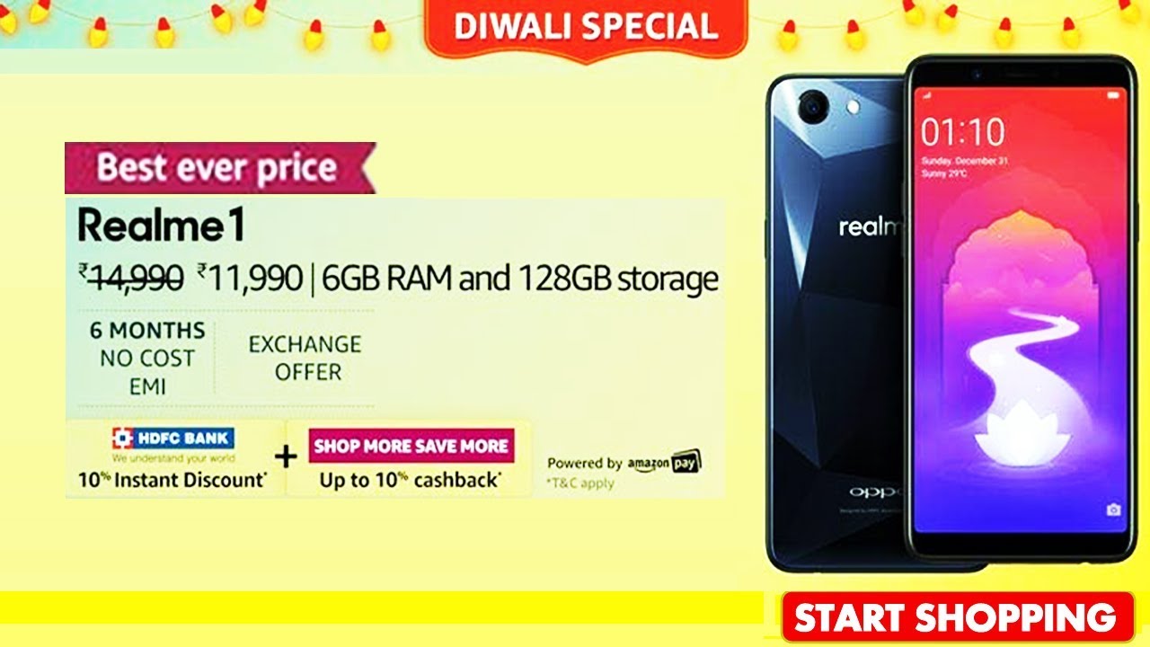 Buy RealMe 1 (6GB RAM and 128GB Storage) @ 11,990 | Amazon Great Indian Festival Diwali Offer
