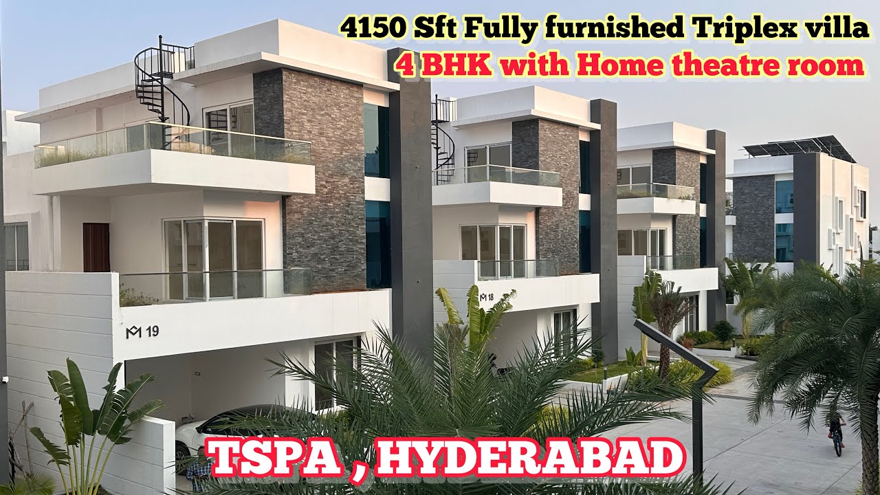 || 4150 sq feet || Fully furnished Triplex villa for sale in gated community, TSPA, Hyderabad 4BHK H