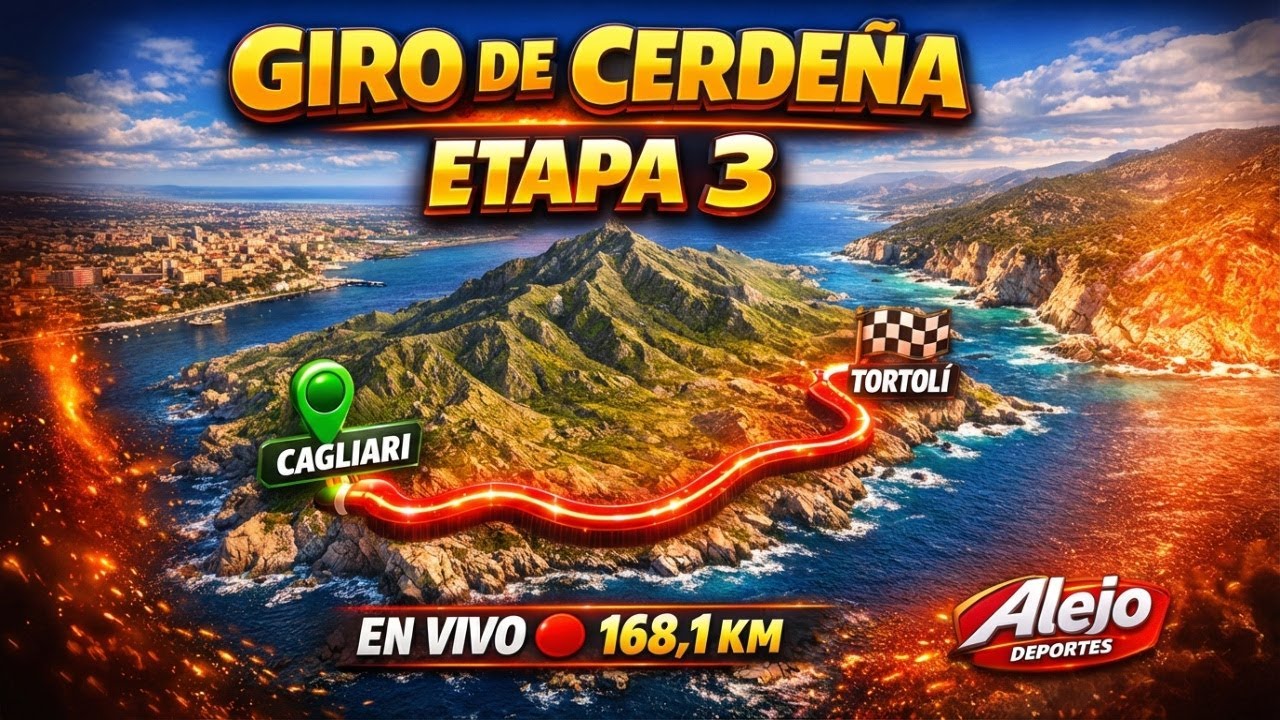 Giro de Cerdeña 2026 Etapa 3 EN VIVO | Colombianos en Acción | Cagliari - Tortolì