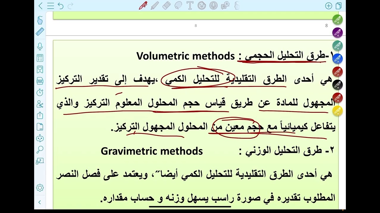التحليل الحجمي/جامعة جازان
