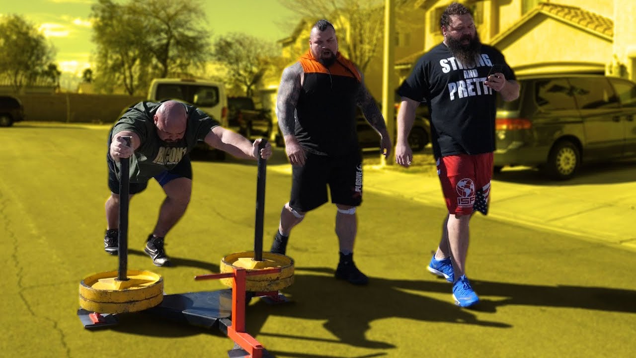 SLED PUSH AND SQUATTING WITH EDDIE HALL AND ROBERT OBERST