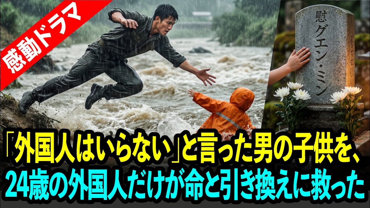 【感動ドラマ】「外国人はいらない」と言った男の子供が川に流された。飛び込んだのはその外国人だった