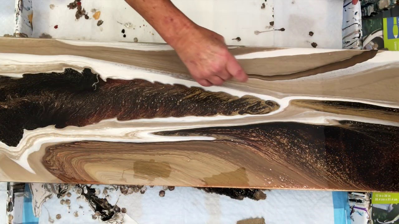 Heavenly Earth Tones. Acrylic Swipe, Acrylic Pour Painting, Art Tutorials