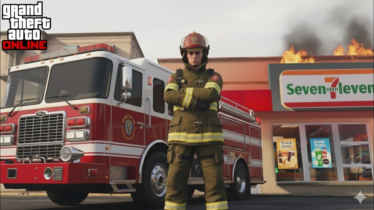 Fui BOMBERO por 24 Horas en GTA ONLINE🔥 y Todo Se Salió de Control...