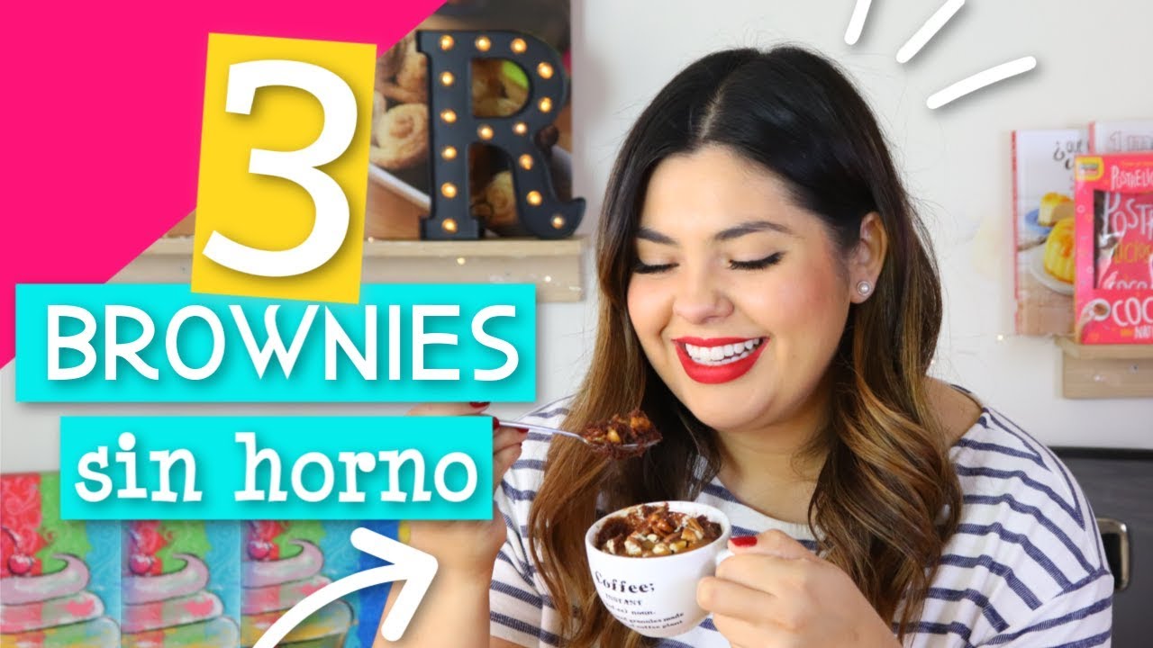 3 Brownies SIN HORNO en 2 Minutos! | RebeO