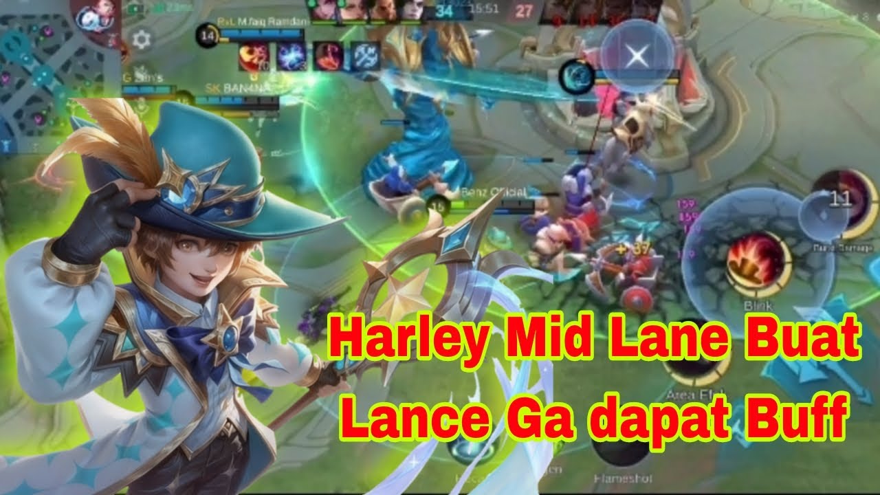 Solo RANK maen Harley Mid Lane || Nyolong Buff Lance #mlbb 