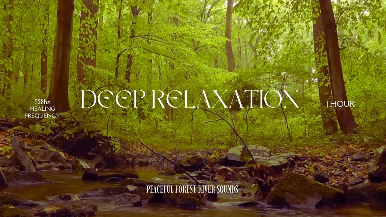 528Hz Healing Frequency | Deep Relaxation & Peaceful Forest River Sounds (1 Hour)