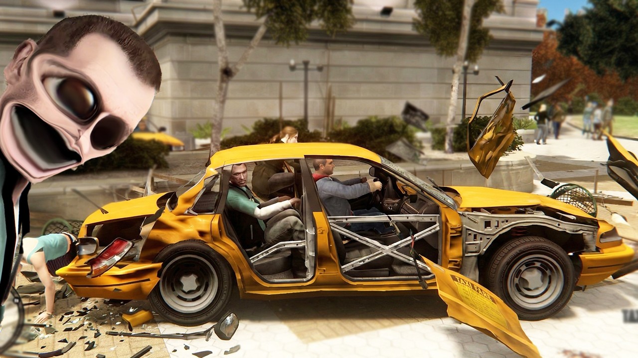 In traffic at a speed of 9999999, can the taxi take you to the navigation point? - GTA4