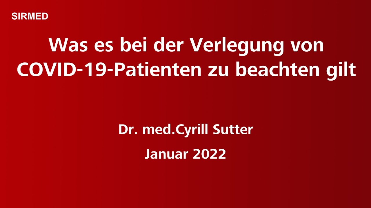 Webinar – Was es bei der Verlegung von COVID-19-Patienten zu beachten gilt.