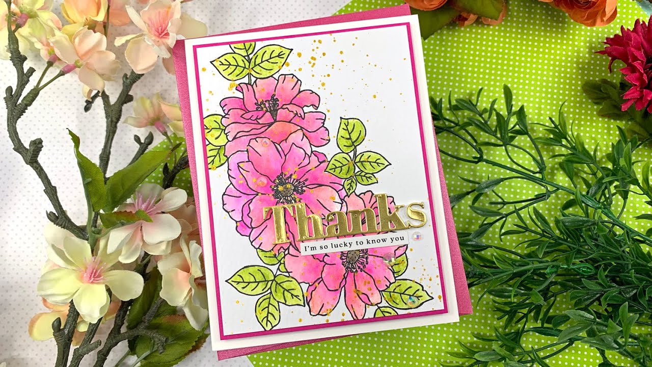 First Impression of NEW Distress Watercolor Pencils | SSS Mom's Spring Flowers