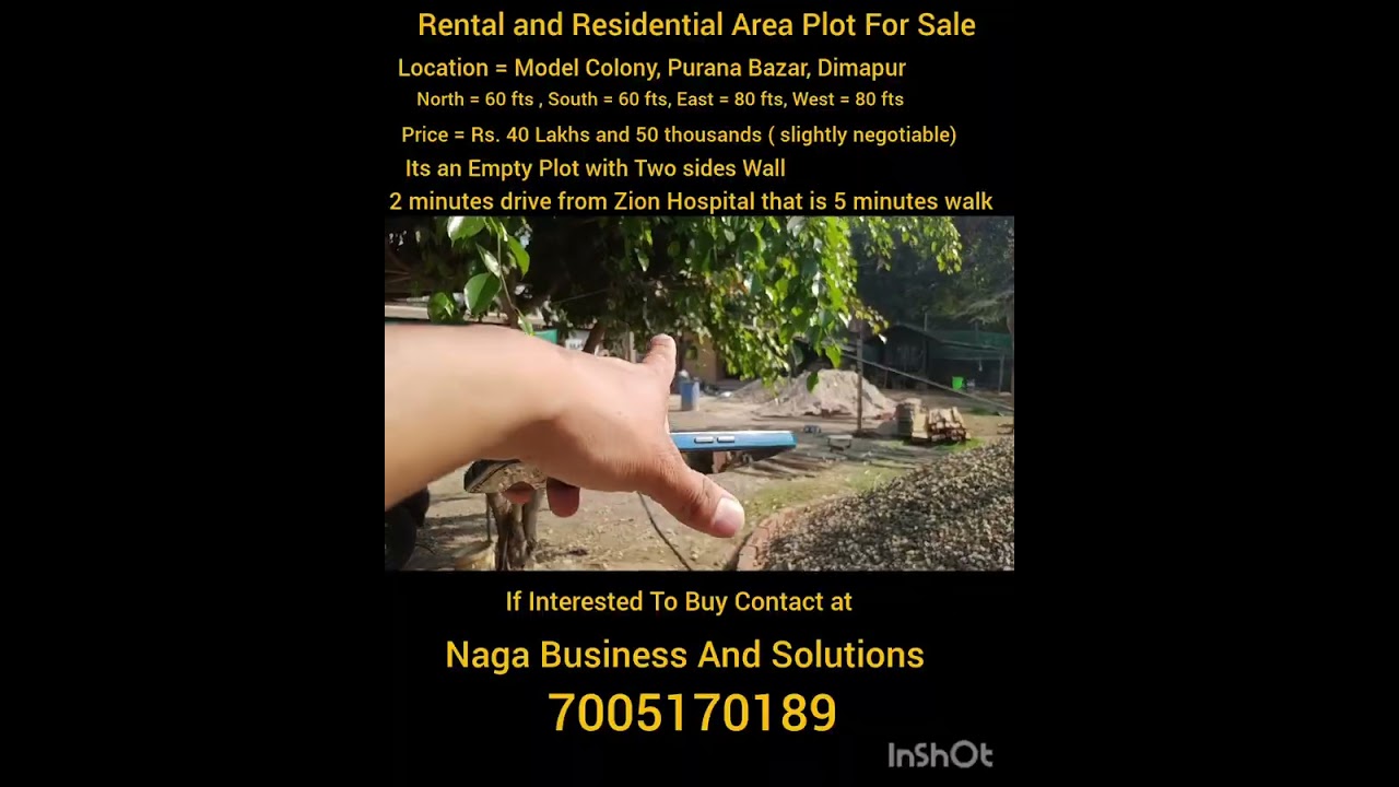 Empty Plot For Sale at Purana Bazar near Zion Hospital at Rs. 40,50,000=4800 sq fts 60 fts by 80 fts