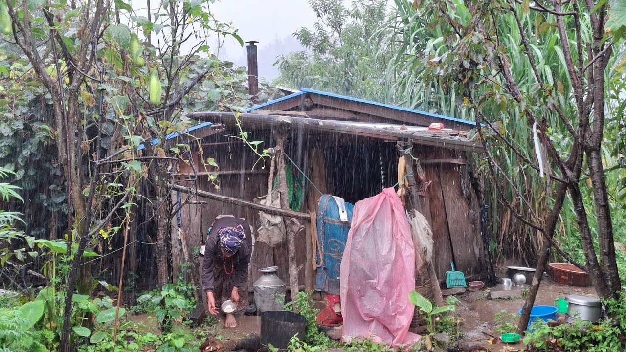 Surviving Life in A Nepali Mountain Village During Rainy Season | Peaceful & Relaxing Rural Life |