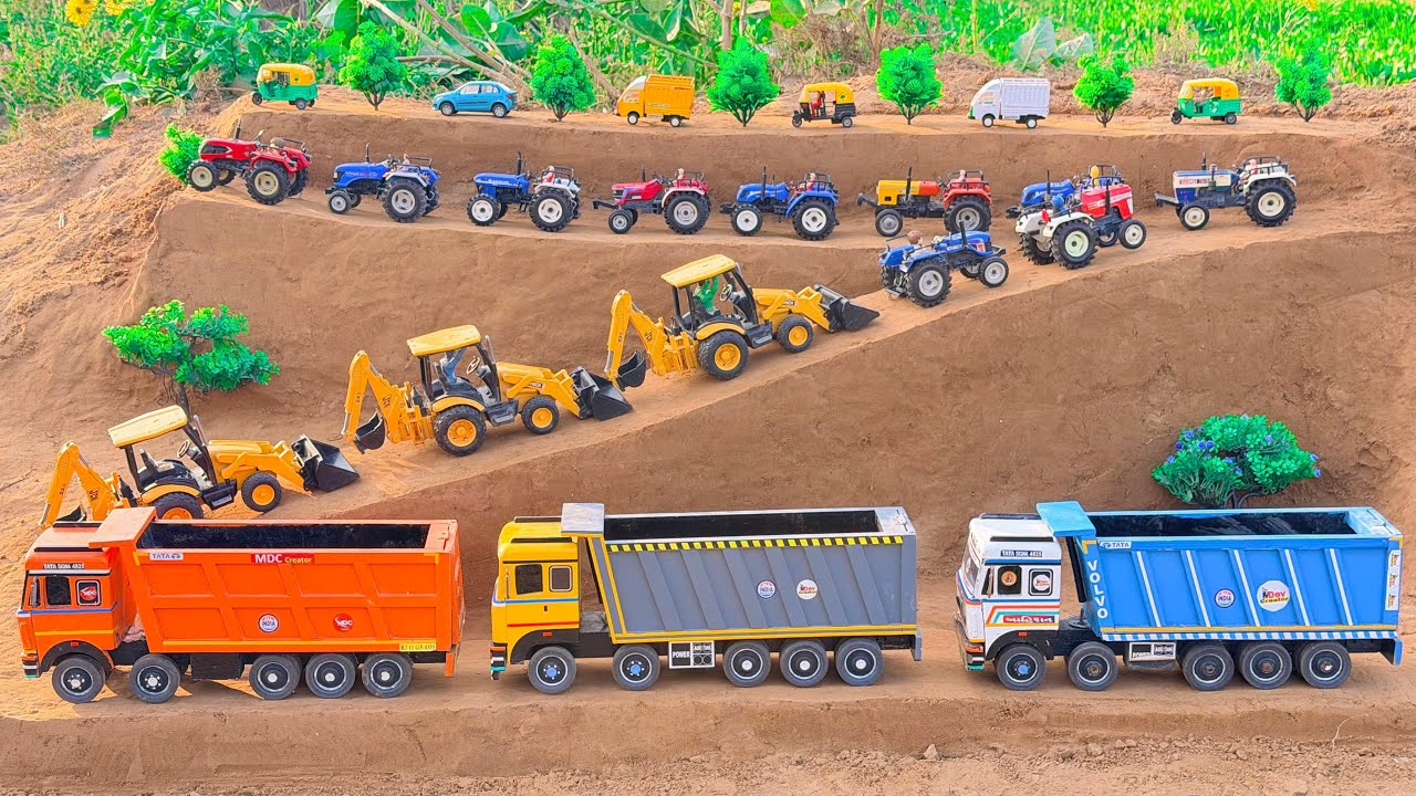 JCB 3DX and Tata truck parking video | tractor jcb video | jcb video | jcb tractor cartoon 