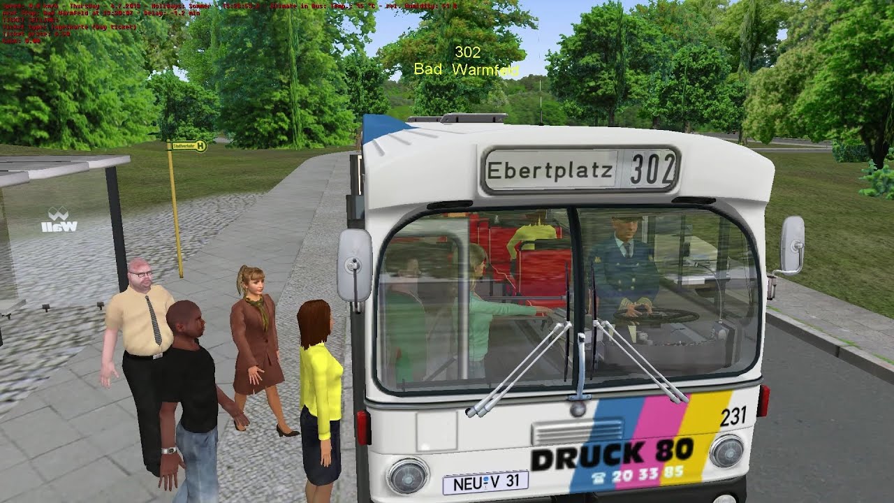 OMSI The Bus Simulator - Standard Bus 1977 Ticket Selling Gameplay HD