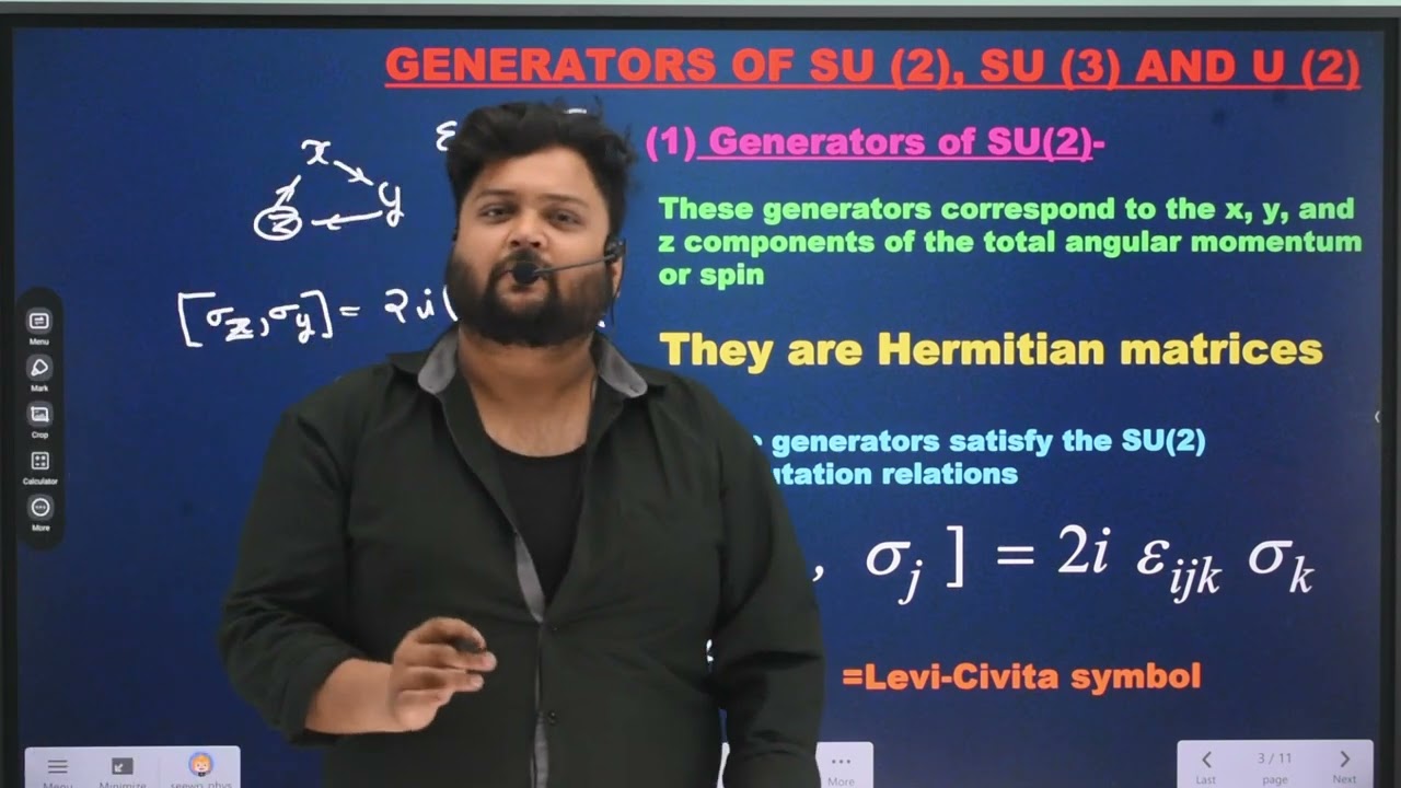 GENERATORS OF SU(2) , SU(3) AND U(2) || ELEMENTARY PARTICLE PHYSICS || msc PHYSICS