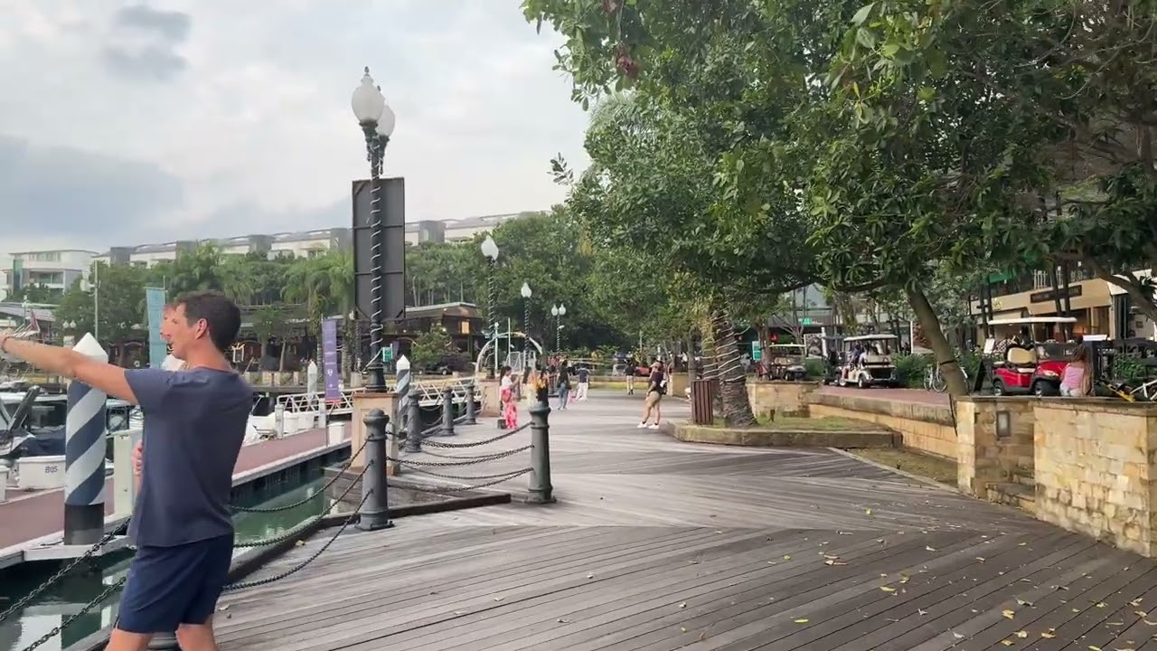 An evening walk at Sentosa Cove Village 20260208