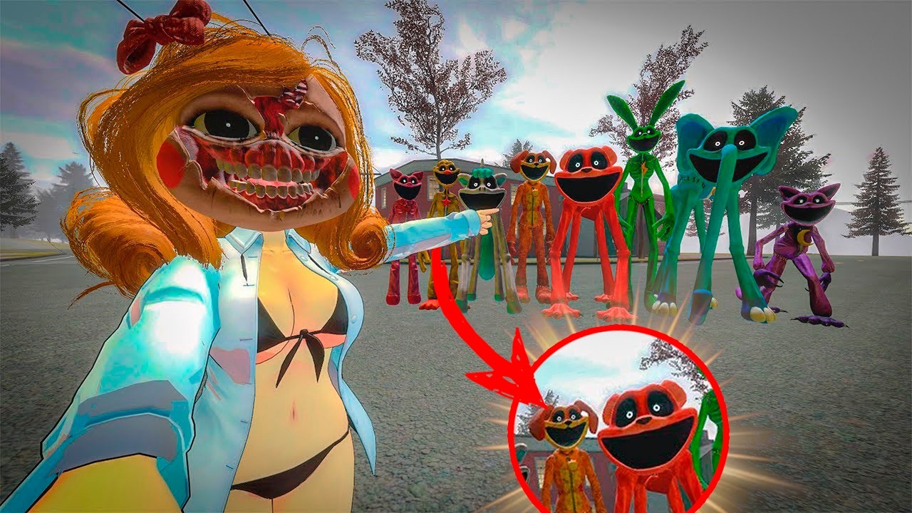 Smiling Critters Chase Miss Delight Surviving Poppy Playtime Chapter 5 in GARRY'S MOD