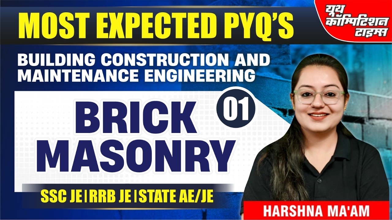 Brick Masonry | 01 | Building Construction & Maintenance Engineering | Most Expected PYQ's | Harshna