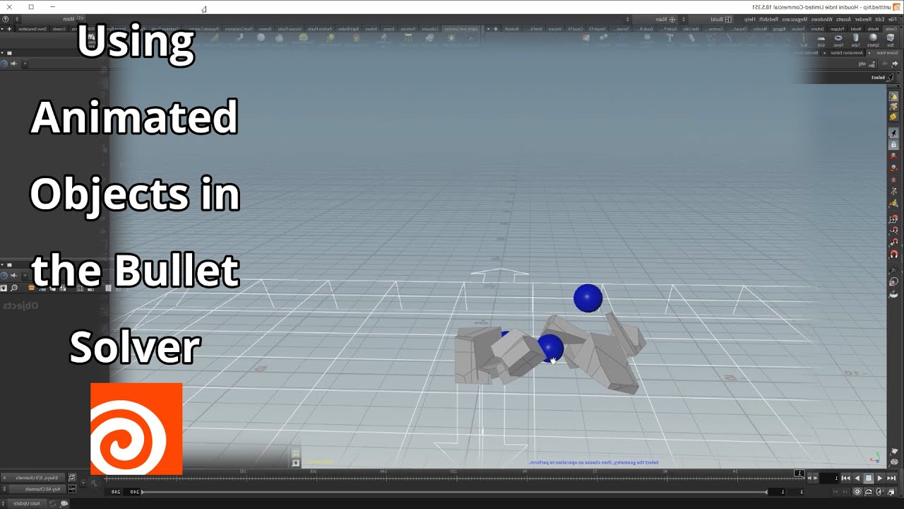 Использование анимированных объектов в RBD Bullet Solver в Houdini