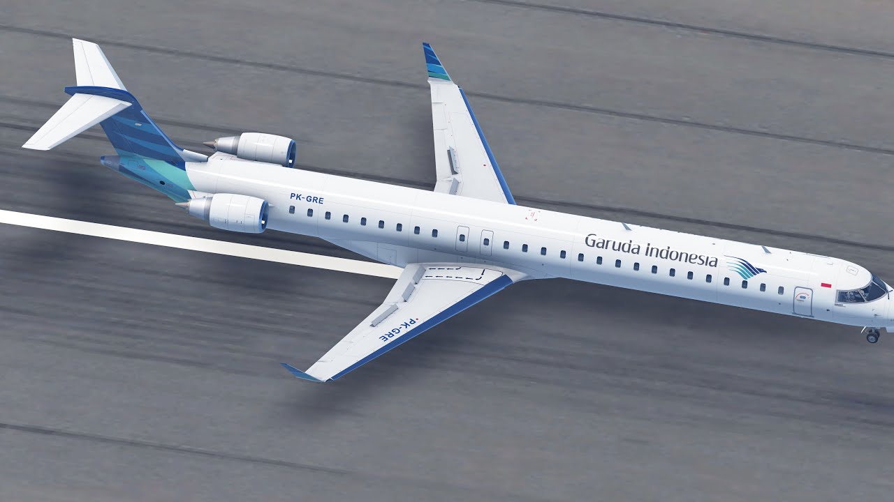 Garuda Indonesia Bombardier CRJ-1000 landing SIN/WSSS RWY 02L (Infinite Flight)