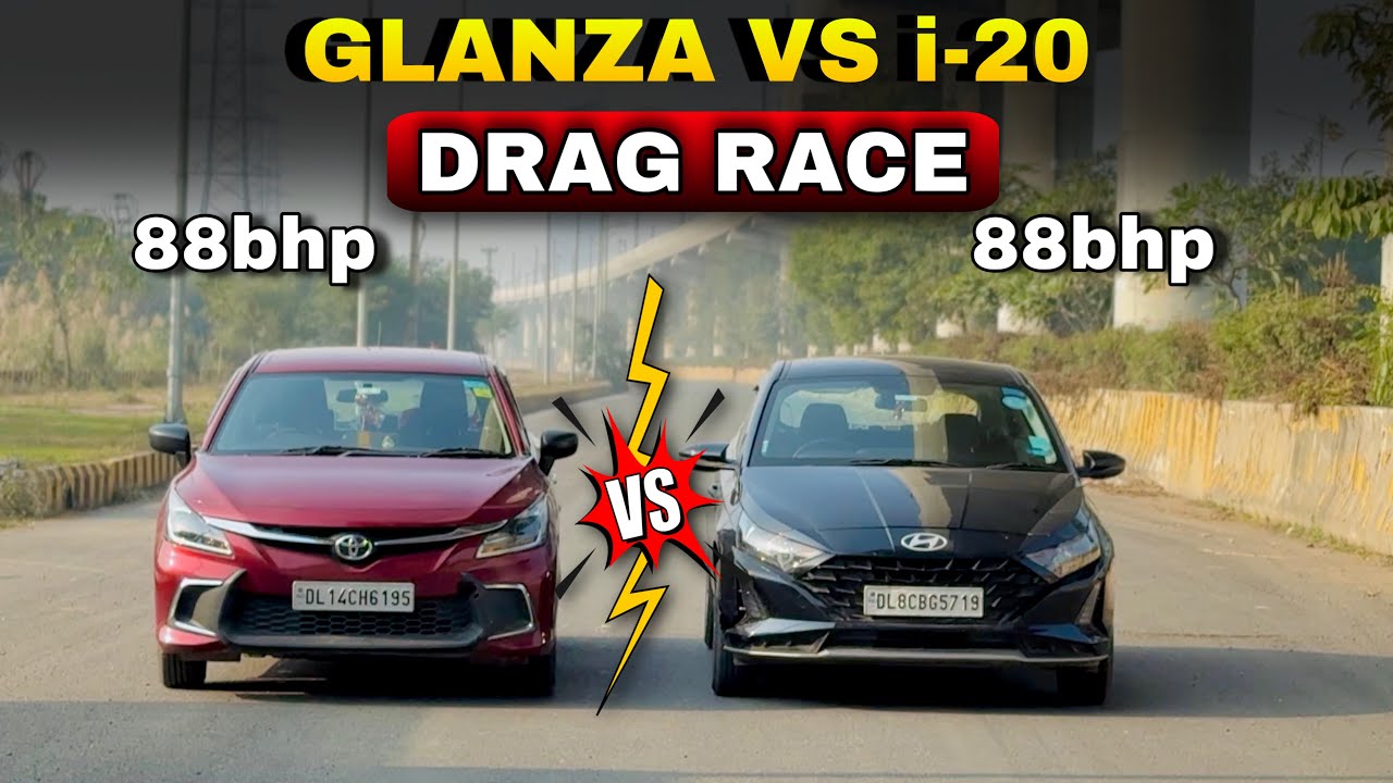 DRAG RACE : Toyota Glanza VS Hyundai i20 🚀