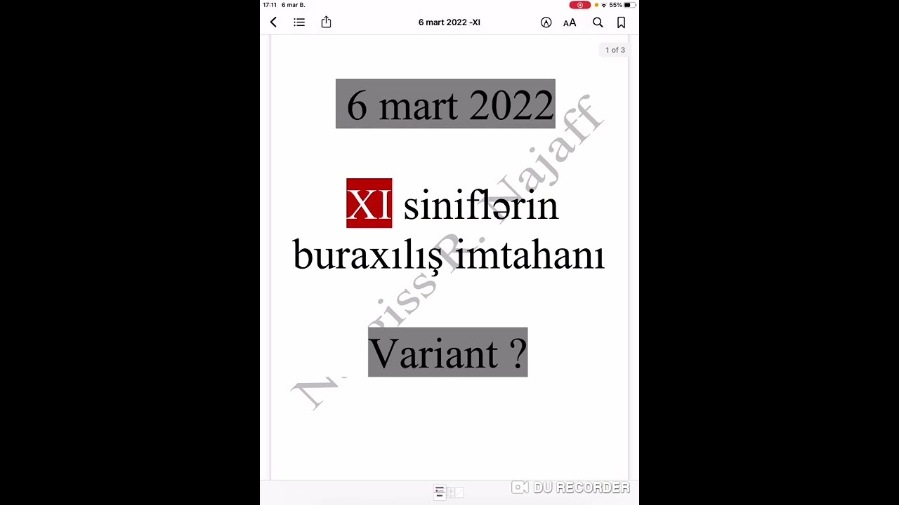 6 mart 2022 buraxılış imtahanı 11-ci sinif (ingilis dili)