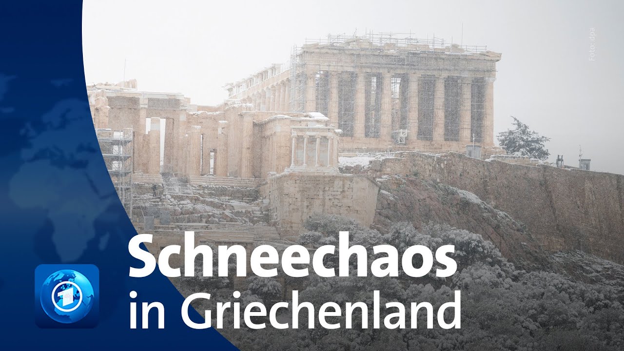 Wintereinbruch in Südeuropa: Seltener Schnee in Athen