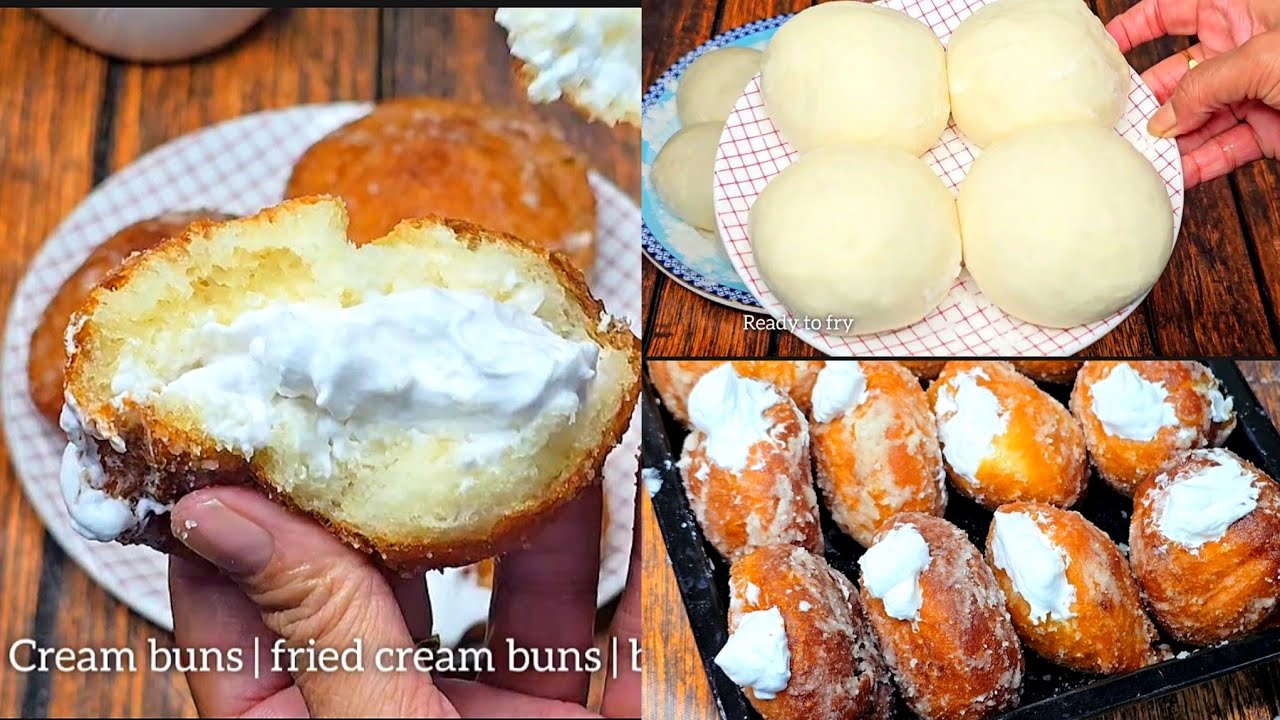 Cream bun recipe | cream filled buns |Italian doughnuts |bomboloni |viral milky donuts |sugar donuts