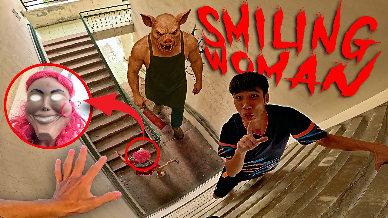 ESCAPING SMILING WOMAN 46.0 | Parkour Pov Horror Film| By B2F Viet Nam