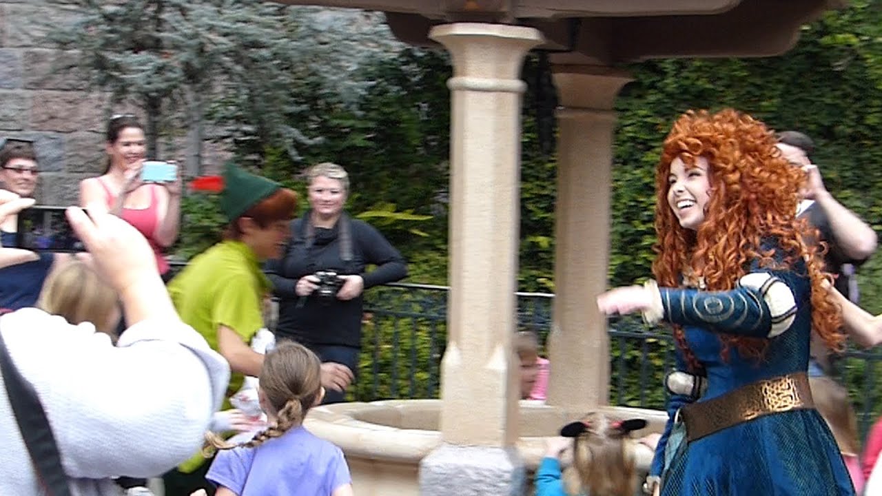 Disney Princess Merida & Peter Pan Playing Duck Duck Goose at Disneyland