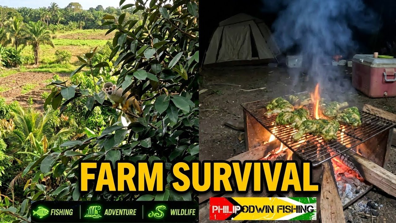 CAMPING,COOKING AND WILDLIFE SPOTTING ON A FARM.